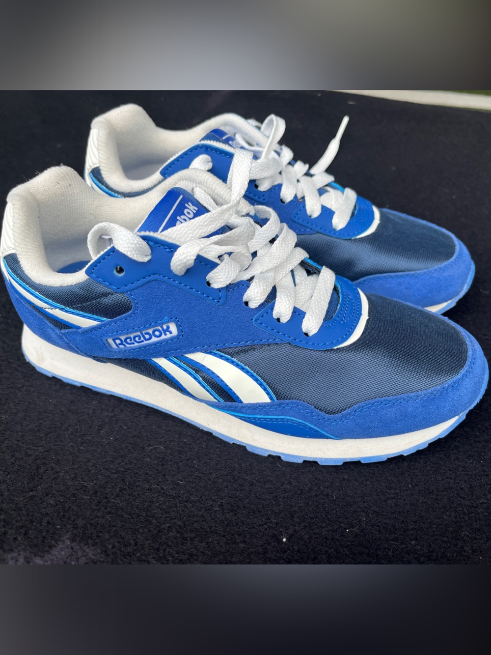 Reebok Royal Blue and White Retro Runner Sneakers